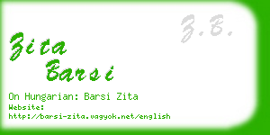 zita barsi business card